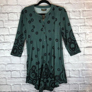 Reborn Tunic/Dress in Teal & Black.